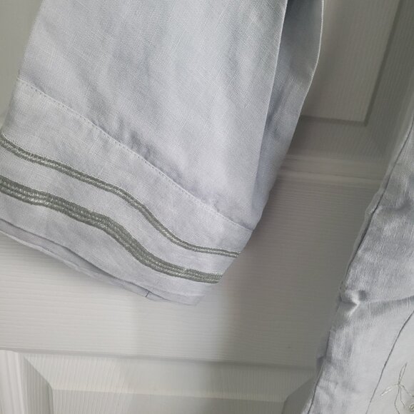 NEW AETHER CONCEPT Women's Linen Collared Shirt Gray/Green Size S - Picture 6 of 7